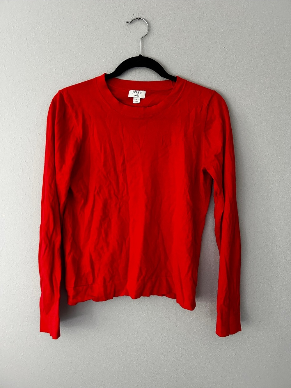 J. Crew Vibrant Red Crewneck Sweater Cotton